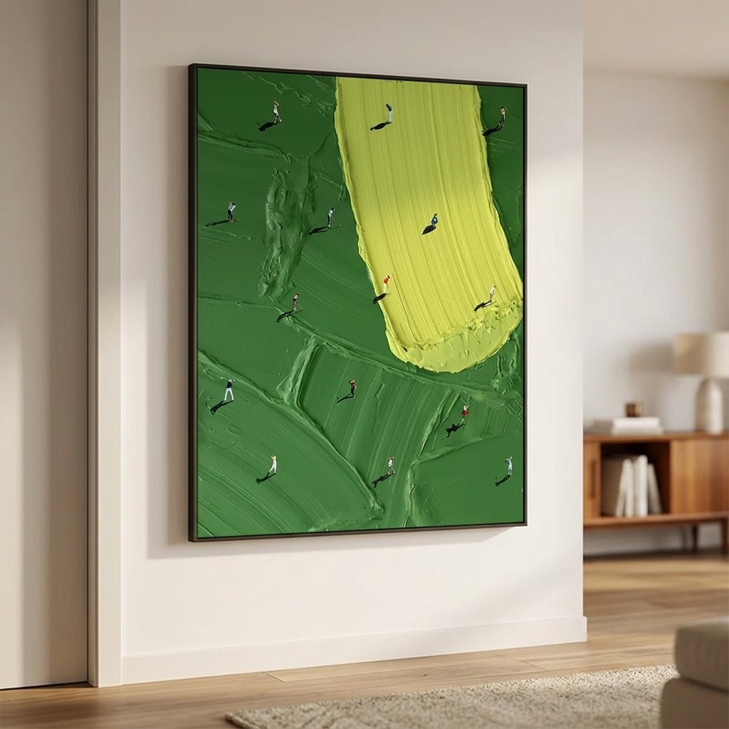 Drohnenblick Grün Handgemalt Gemälde - Norea