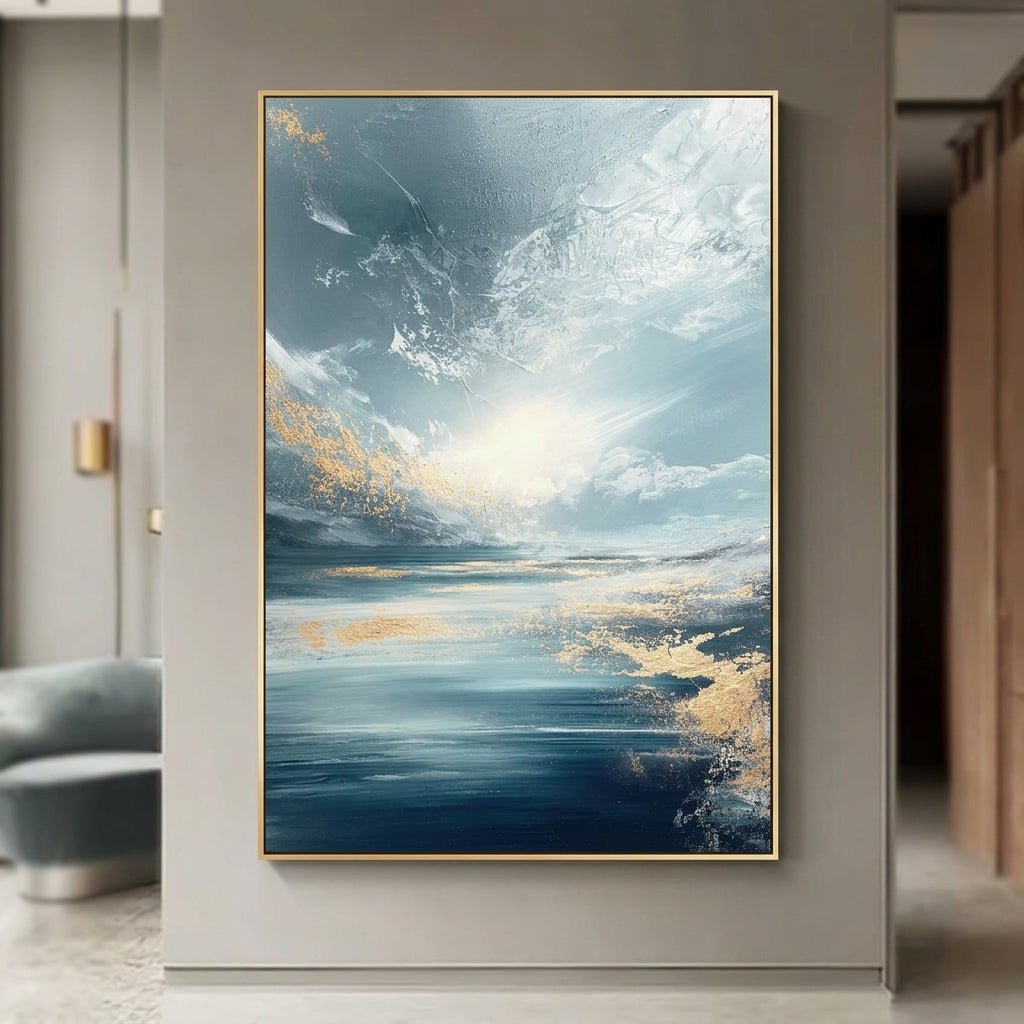 Alpensee Türkis Gold Handgemalt Gemälde - Norea