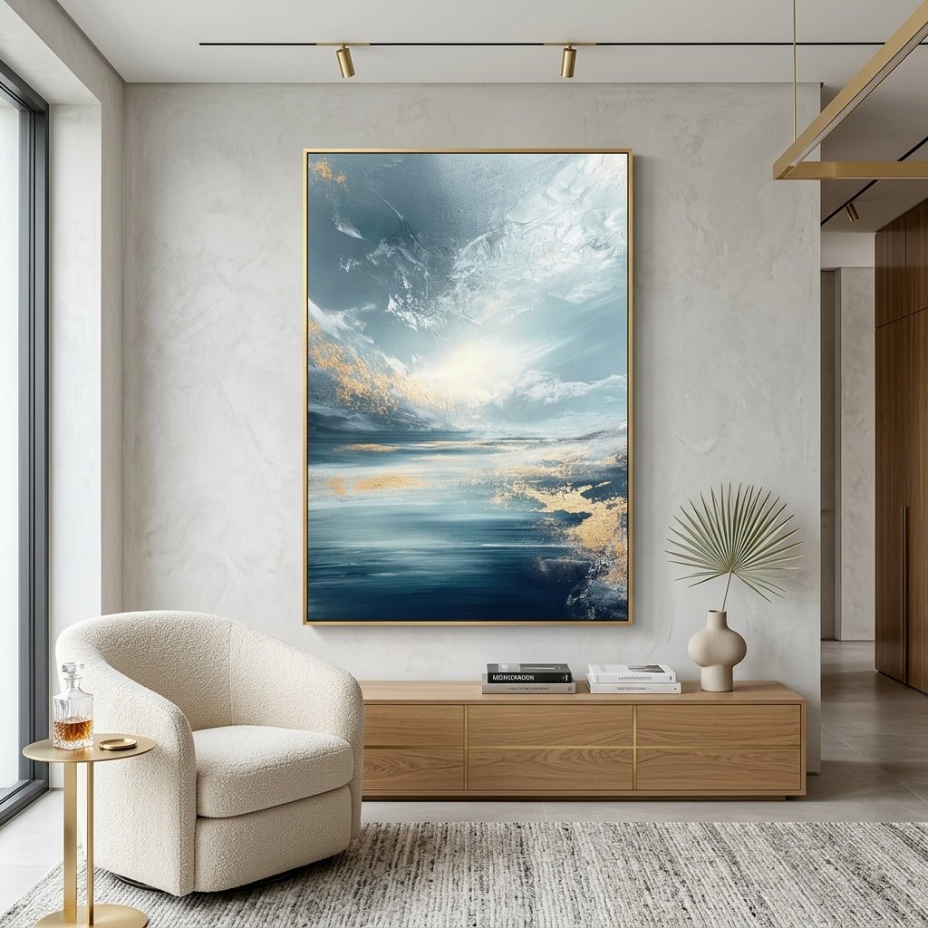 Alpensee Türkis Gold Handgemalt Gemälde - Norea