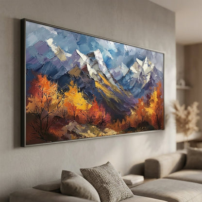 Bergfeuer Landschaft Handgemalt Gemälde - Norea