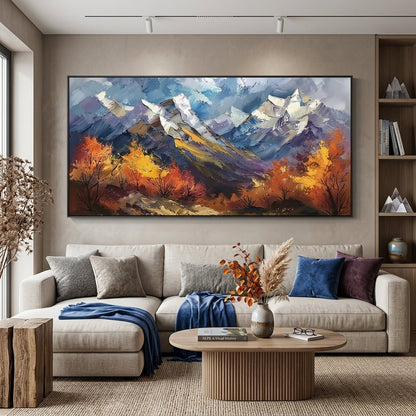 Bergfeuer Landschaft Handgemalt Gemälde - Norea