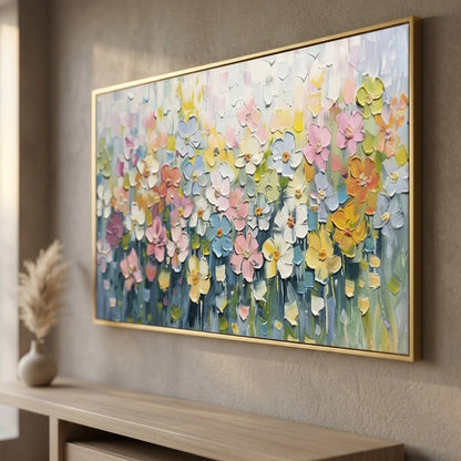 Farbenfrohe Blütenwiese Handgemalt Gemälde - Norea