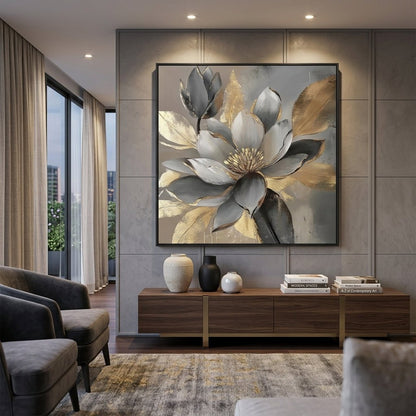 Goldene Blüte Handgemalt Gemälde - Norea