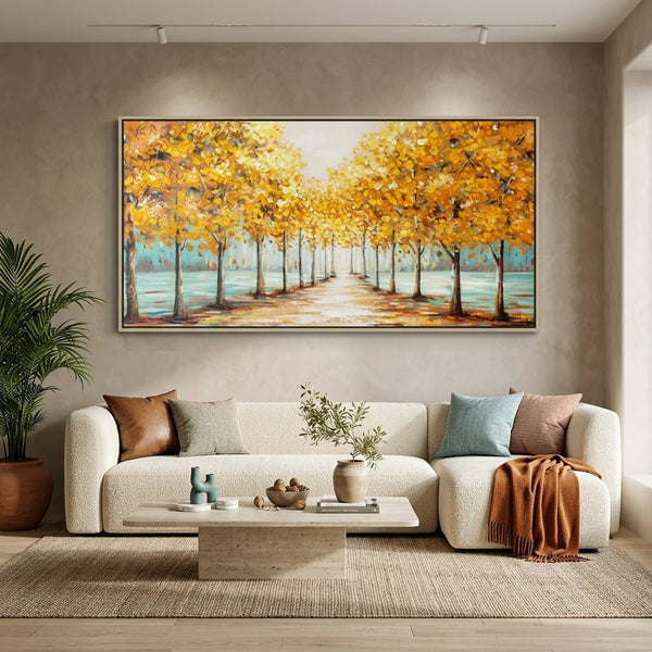 Goldener Baumtunnel Handgemalt Gemälde - Norea