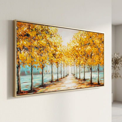 Goldener Baumtunnel Handgemalt Gemälde - Norea