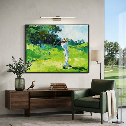 Golfmoment Grün Handgemalt Gemälde - Norea