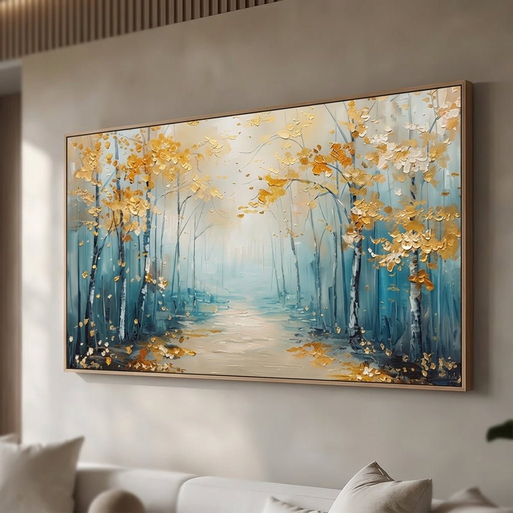 Herbstwald Perspektive Handgemalt Gemälde - Norea