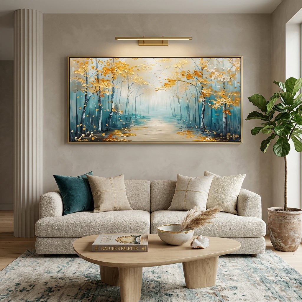 Herbstwald Perspektive Handgemalt Gemälde - Norea