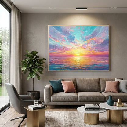 Himmelfeuer Sonnenuntergang Handgemalt Gemälde - Norea