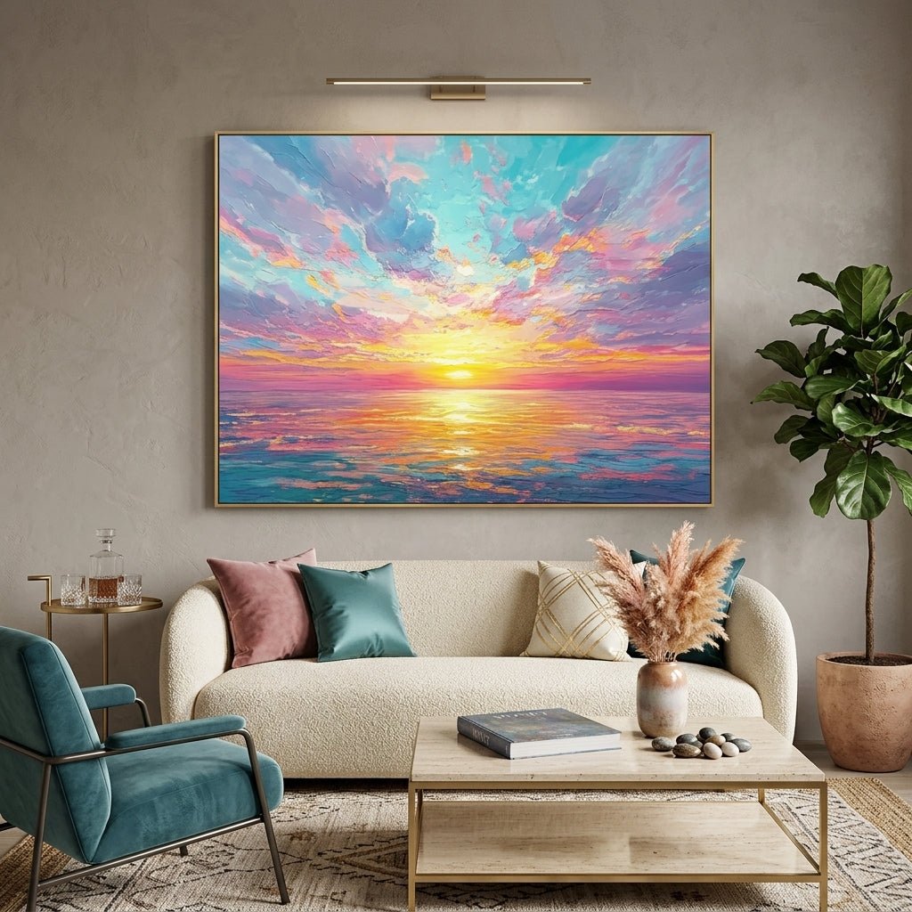 Himmelfeuer Sonnenuntergang Handgemalt Gemälde - Norea