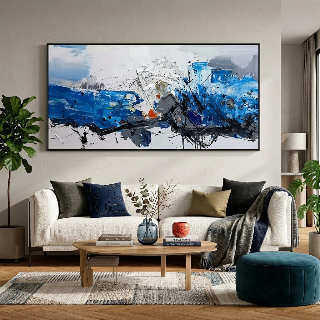 Kraftvolles Blau Handgemalt Gemälde - Norea