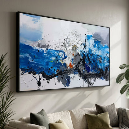 Kraftvolles Blau Handgemalt Gemälde - Norea
