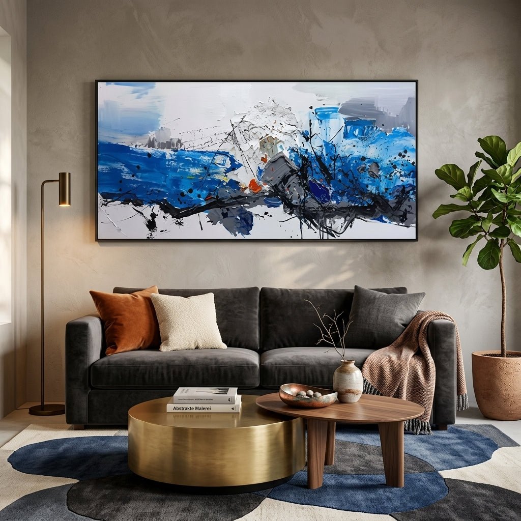 Kraftvolles Blau Handgemalt Gemälde - Norea