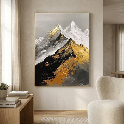 Majestätische Berggipfel Handgemalt Gemälde - Norea
