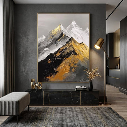 Majestätische Berggipfel Handgemalt Gemälde - Norea