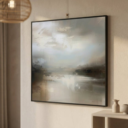Nebeliger See Handgemalt Gemälde - Norea
