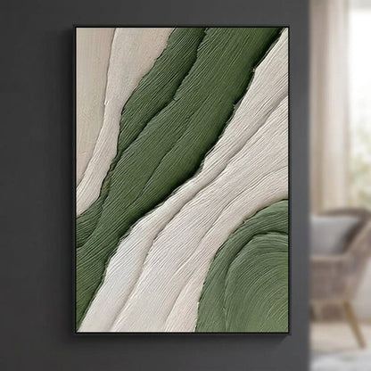 Organische Wellen Grün Handgemalt Gemälde - Norea