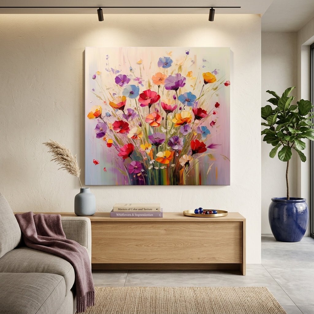 Regenbogenblüten Handgemalt Gemälde - Norea