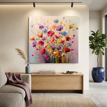 Regenbogenblüten Handgemalt Gemälde - Norea