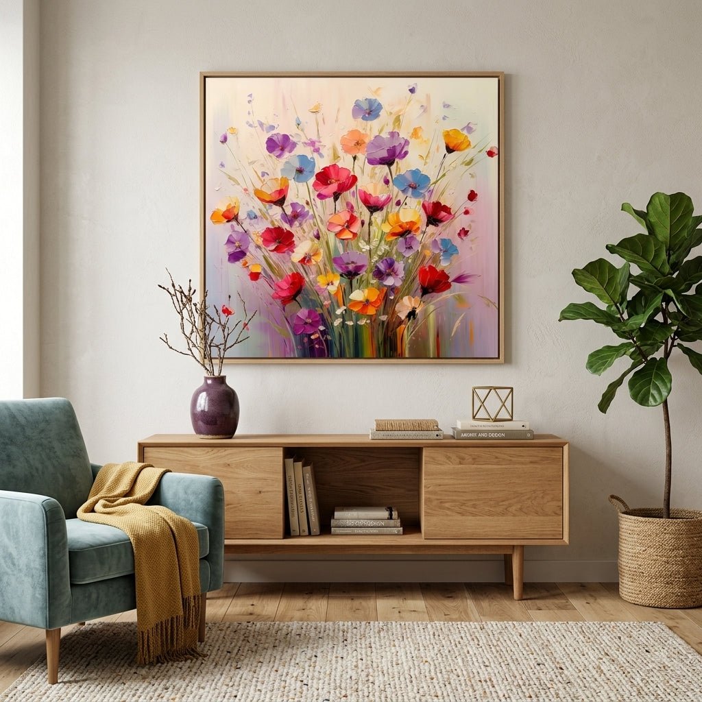 Regenbogenblüten Handgemalt Gemälde - Norea