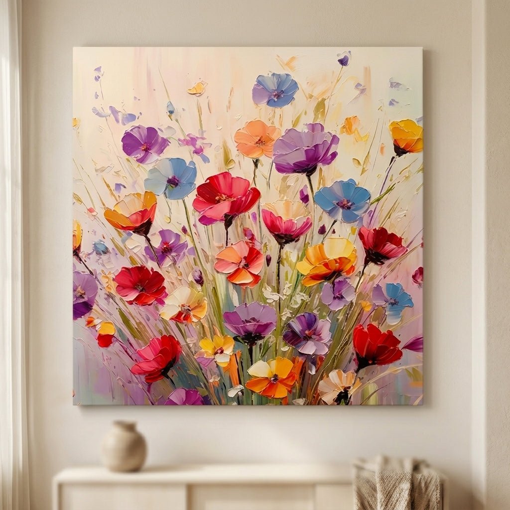 Regenbogenblüten Handgemalt Gemälde - Norea