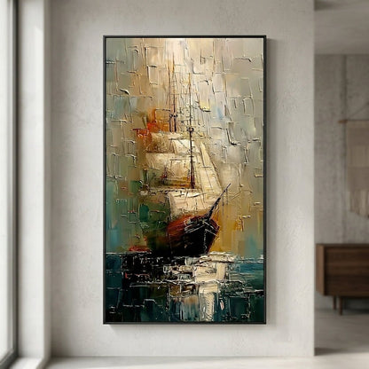 Segelschiff Vintage Handgemalt Gemälde - Norea