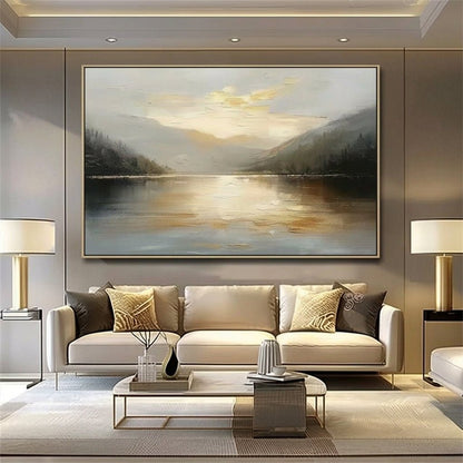 Stilles Seelicht Handgemalt Gemälde - Norea