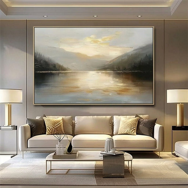 Stilles Seelicht Handgemalt Gemälde - Norea