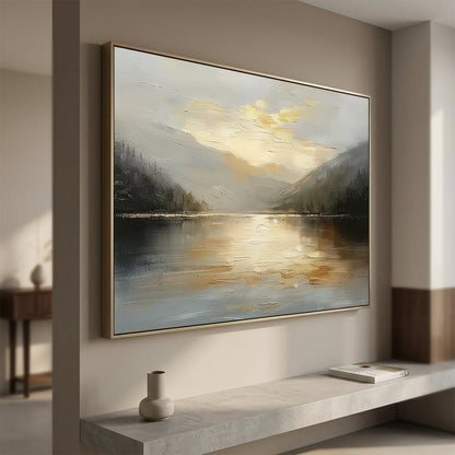 Stilles Seelicht Handgemalt Gemälde - Norea