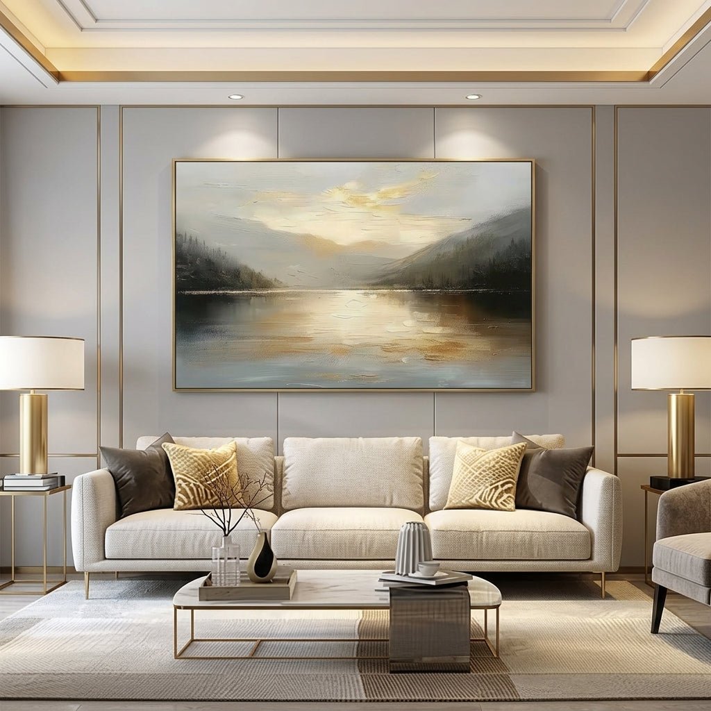 Stilles Seelicht Handgemalt Gemälde - Norea