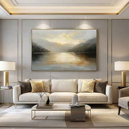 Stilles Seelicht Handgemalt Gemälde - Norea