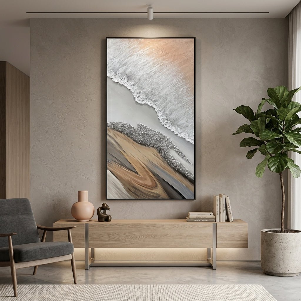 Strand Welle Luftaufnahme Handgemalt Gemälde - Norea