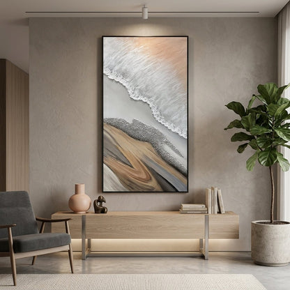 Strand Welle Luftaufnahme Handgemalt Gemälde - Norea