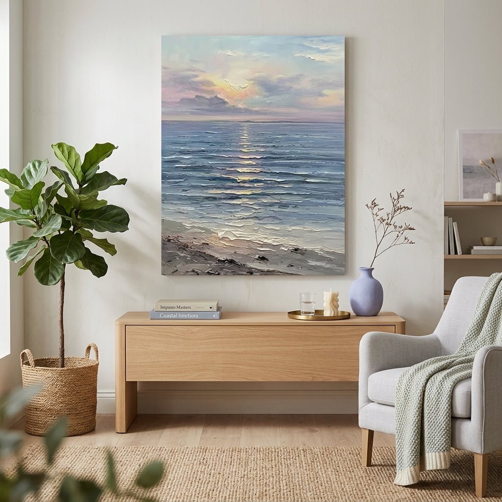 Strandsonnenuntergang Pastel Handgemalt Gemälde - Norea