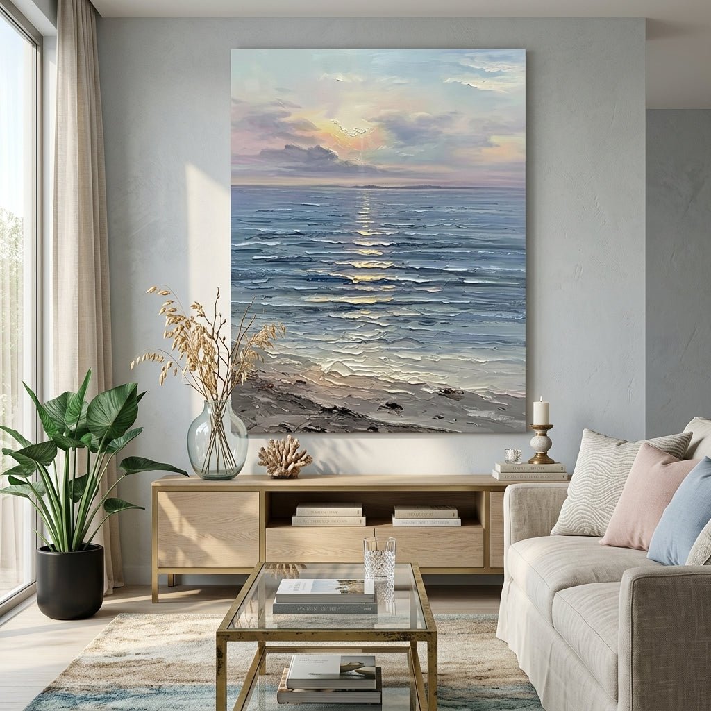 Strandsonnenuntergang Pastel Handgemalt Gemälde - Norea