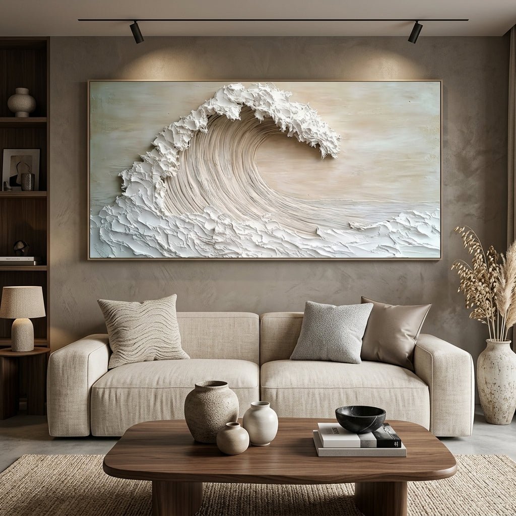 Texturierte Welle Handgemalt Gemälde - Norea