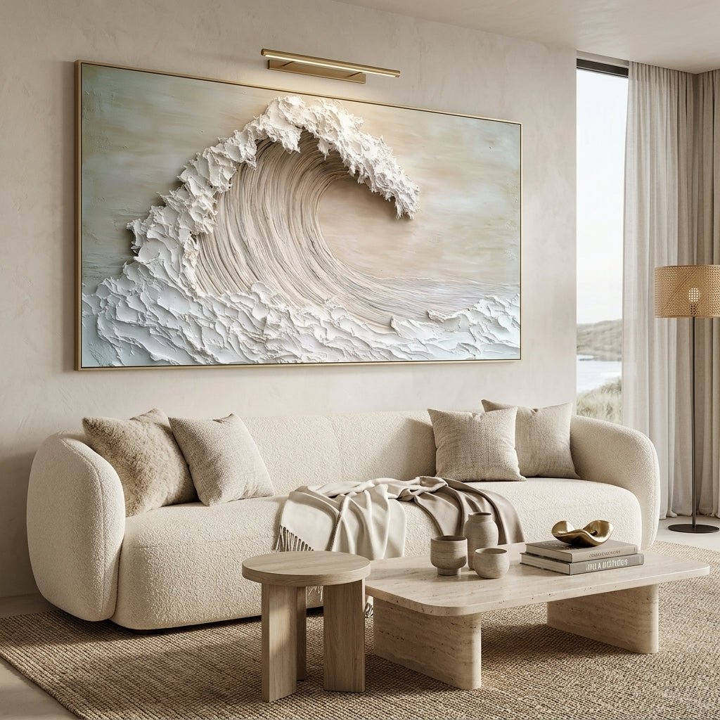 Texturierte Welle Handgemalt Gemälde - Norea