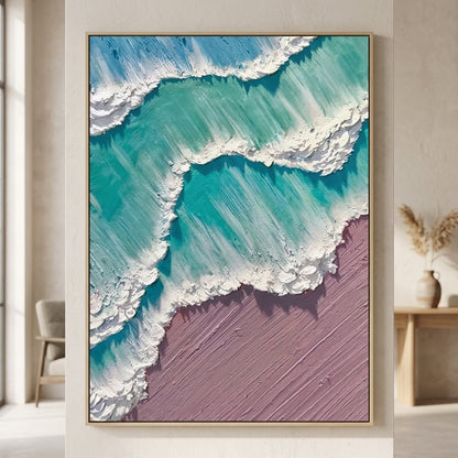 Türkise Brandung Handgemalt Gemälde - Norea