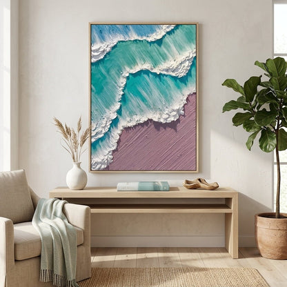 Türkise Brandung Handgemalt Gemälde - Norea
