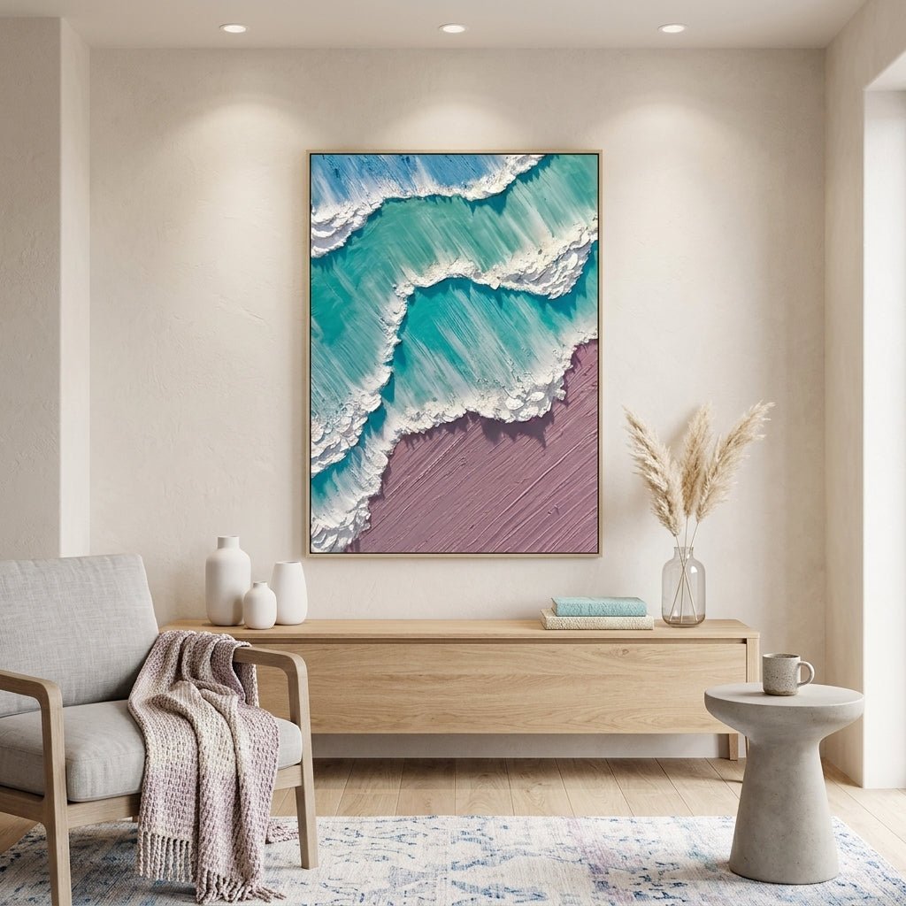 Türkise Brandung Handgemalt Gemälde - Norea