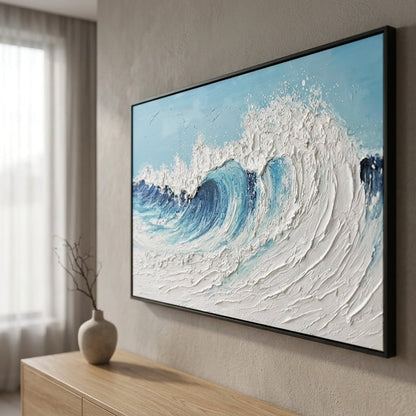 Türkise Welle Handgemalt Gemälde - Norea